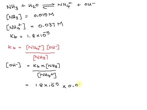 kb for nh3|Solved calculate the pH of the following solutions: 1) 0.40